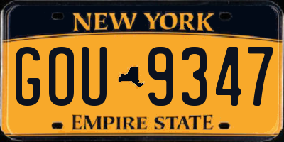 NY license plate GOU9347