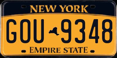 NY license plate GOU9348