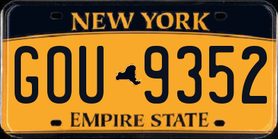 NY license plate GOU9352