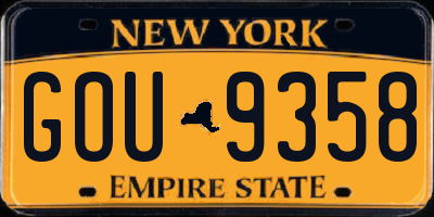 NY license plate GOU9358