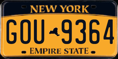 NY license plate GOU9364