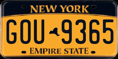NY license plate GOU9365