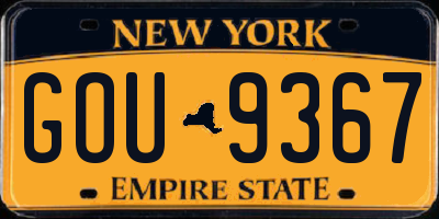NY license plate GOU9367