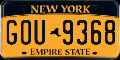 NY license plate GOU9368