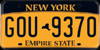 NY license plate GOU9370
