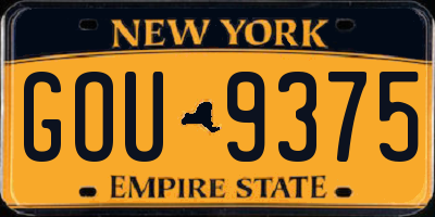 NY license plate GOU9375