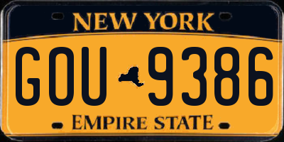 NY license plate GOU9386