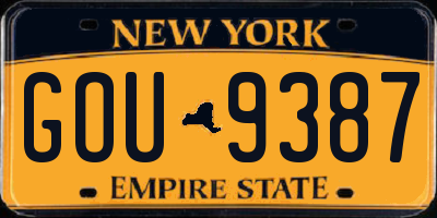 NY license plate GOU9387