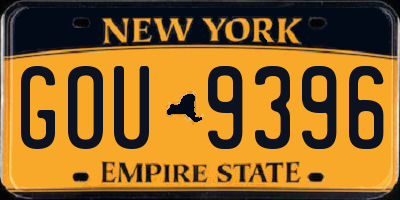 NY license plate GOU9396
