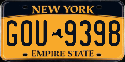 NY license plate GOU9398