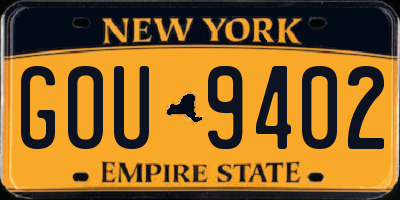 NY license plate GOU9402
