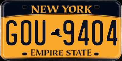 NY license plate GOU9404