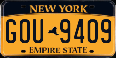 NY license plate GOU9409