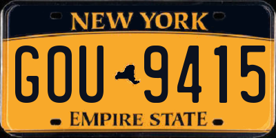 NY license plate GOU9415
