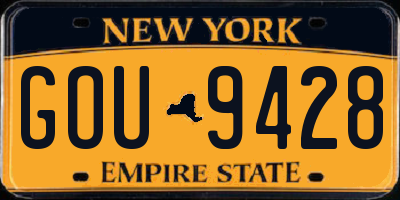 NY license plate GOU9428