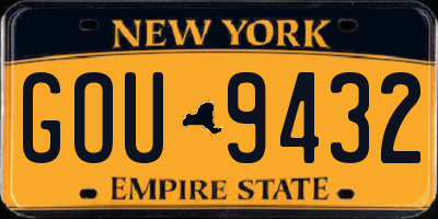NY license plate GOU9432