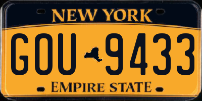 NY license plate GOU9433