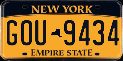 NY license plate GOU9434