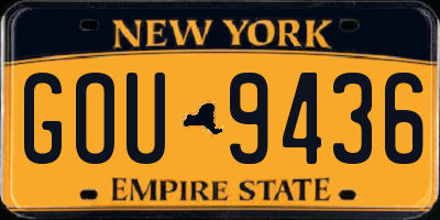 NY license plate GOU9436