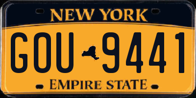 NY license plate GOU9441