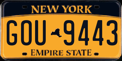 NY license plate GOU9443