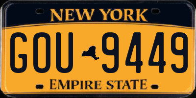 NY license plate GOU9449