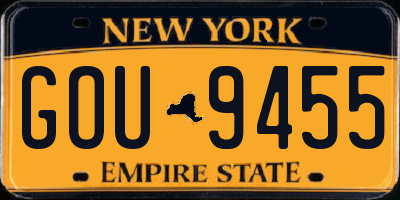 NY license plate GOU9455