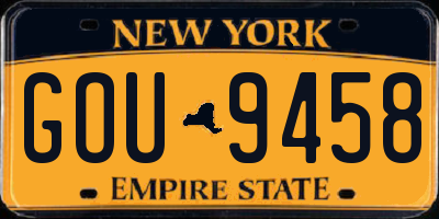 NY license plate GOU9458