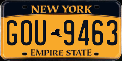 NY license plate GOU9463