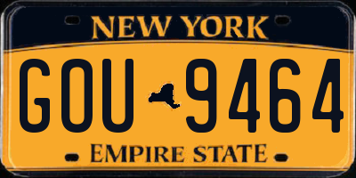 NY license plate GOU9464