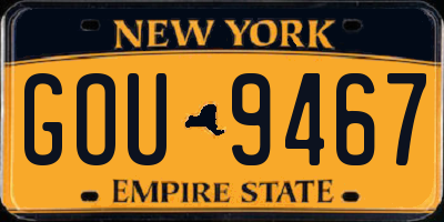 NY license plate GOU9467