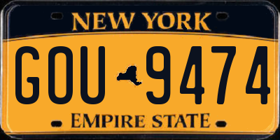 NY license plate GOU9474