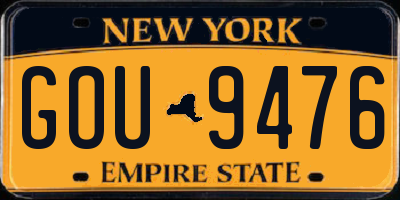 NY license plate GOU9476