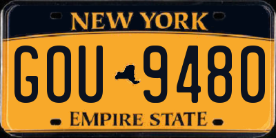 NY license plate GOU9480