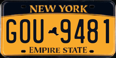NY license plate GOU9481
