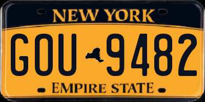 NY license plate GOU9482