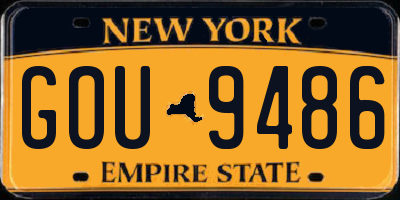 NY license plate GOU9486