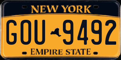 NY license plate GOU9492