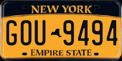 NY license plate GOU9494