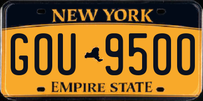 NY license plate GOU9500