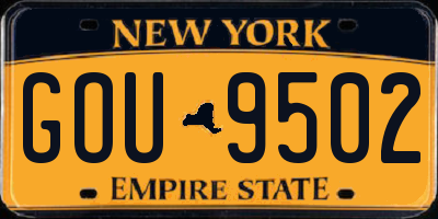 NY license plate GOU9502