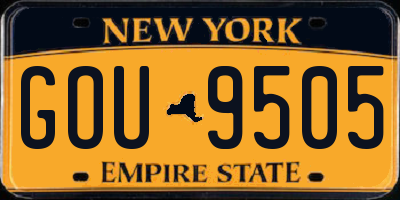 NY license plate GOU9505
