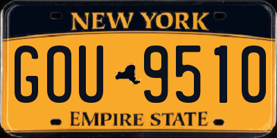 NY license plate GOU9510