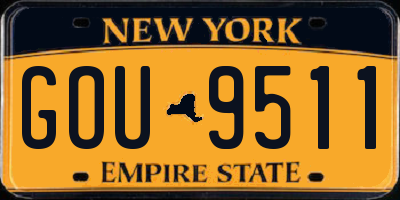 NY license plate GOU9511