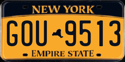 NY license plate GOU9513
