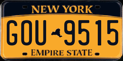 NY license plate GOU9515