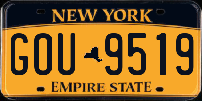 NY license plate GOU9519