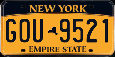 NY license plate GOU9521