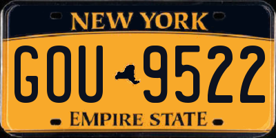NY license plate GOU9522