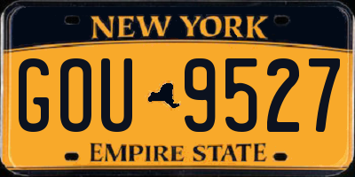 NY license plate GOU9527